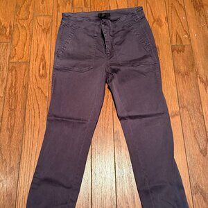 J Crew Cotton Blend Twill Pants Size 25 Petite Stretchy Cropped Dark Gray